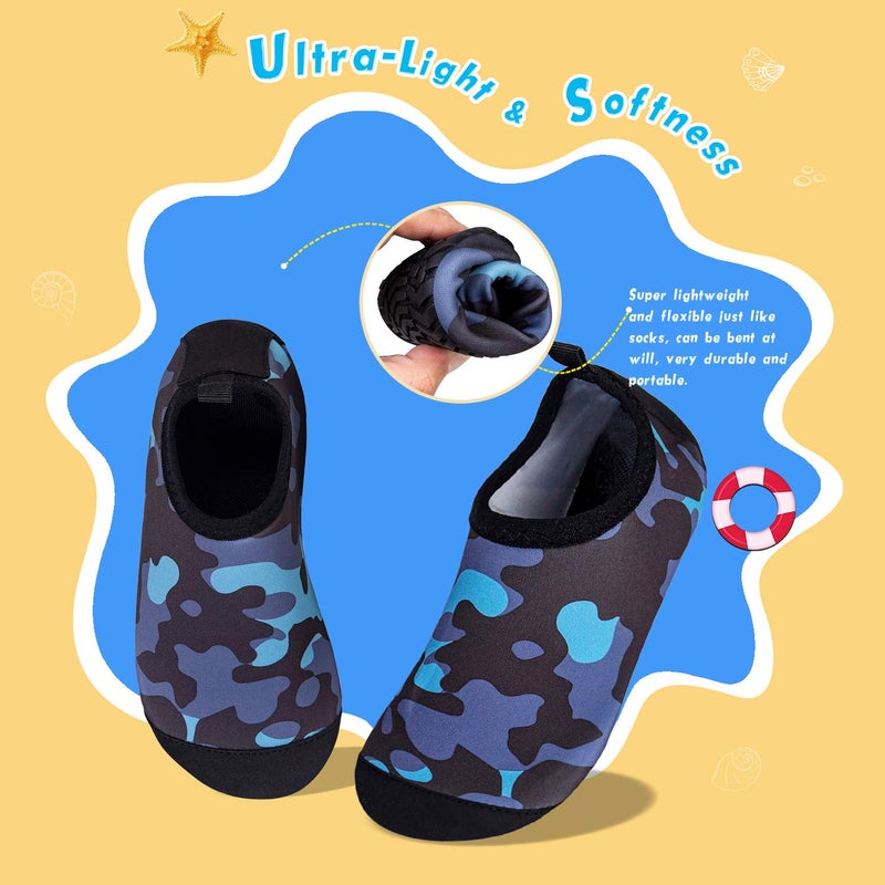 WateLves Kids Water Shoes Toddler Girls Boys Barefoot Non-Slip Quick Dry Aqua Socks for Beach Swim Walking (Camouflage Black, 32/33) - Image 3